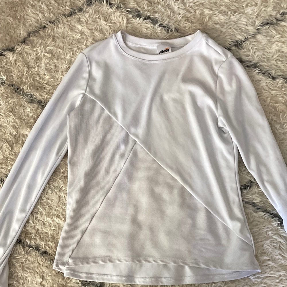 Athletic long sleeve white top